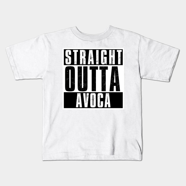 STRAIGHT OUTTA AVOCA Kids T-Shirt by Simontology